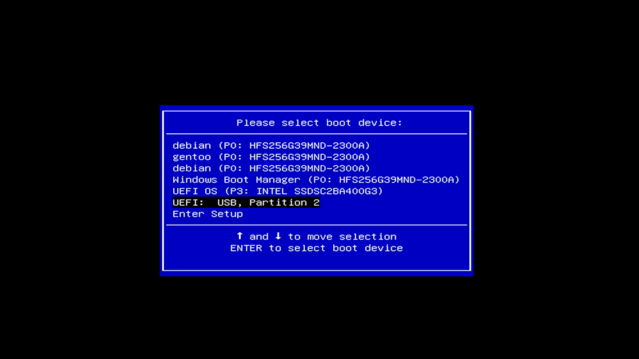 Lenovo ThinkPad UEFI menüsü